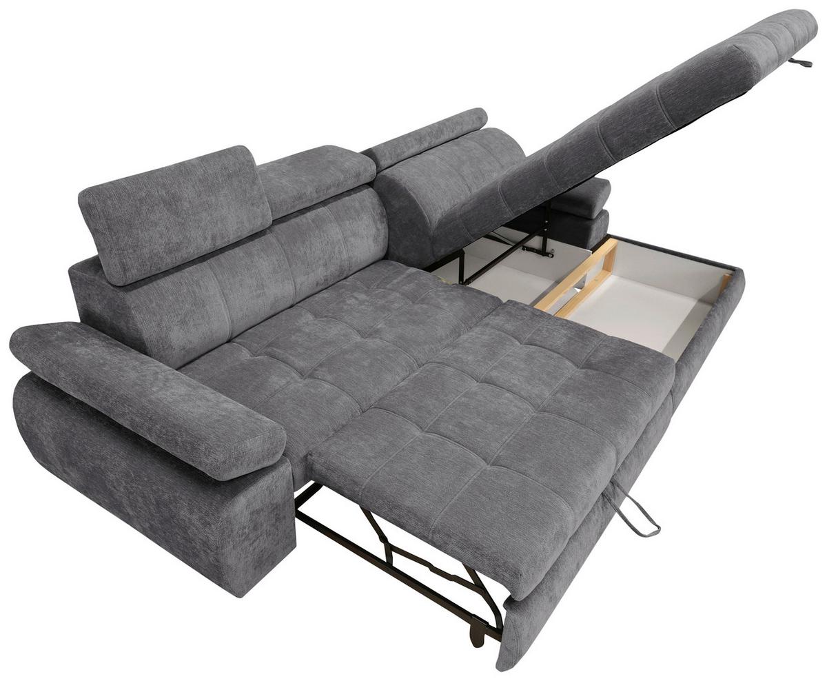 Coltar VEGAS - gri închis, Design, lemn/textil (294/173cm) - Modern Living