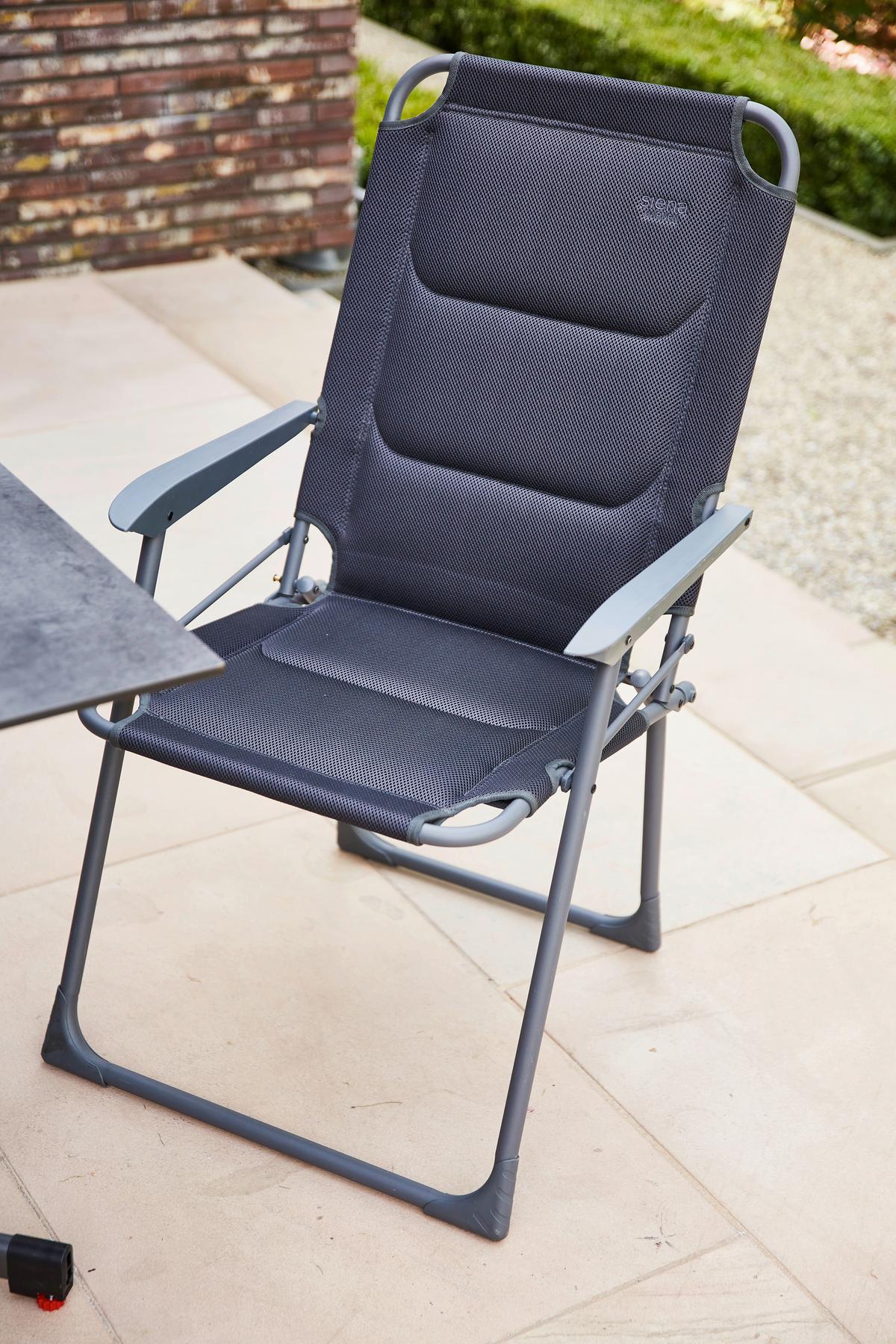 Campingtisch Set Premium mit Klappstühlen - Anthrazit/Schwarz, KONVENTIONELL, Kunststoff/Textil - Siena Garden