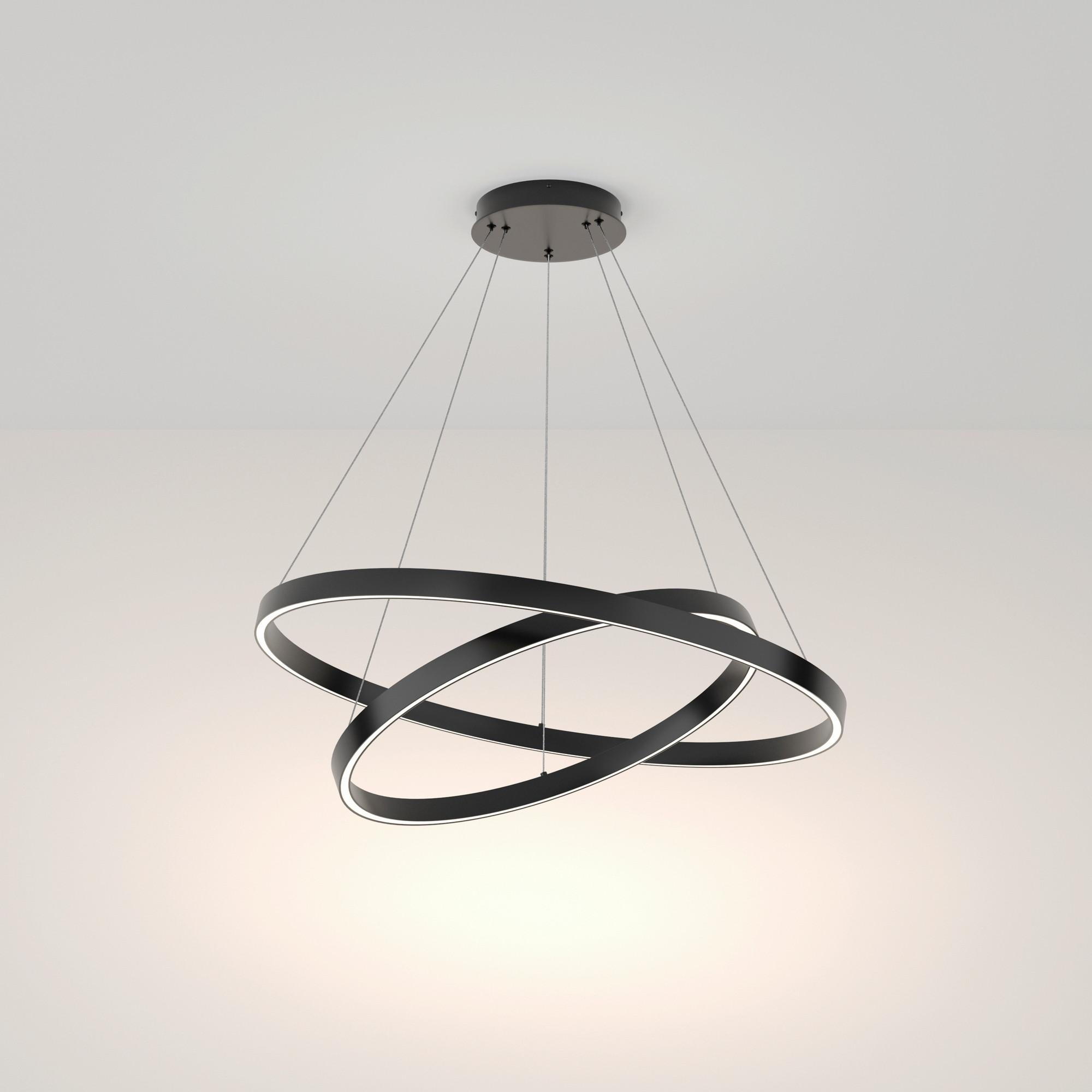 Pendelleuchte Rim Schwarz max. 88 Watt - Schwarz, Trend, Metall (80/120cm) - MAYTONI