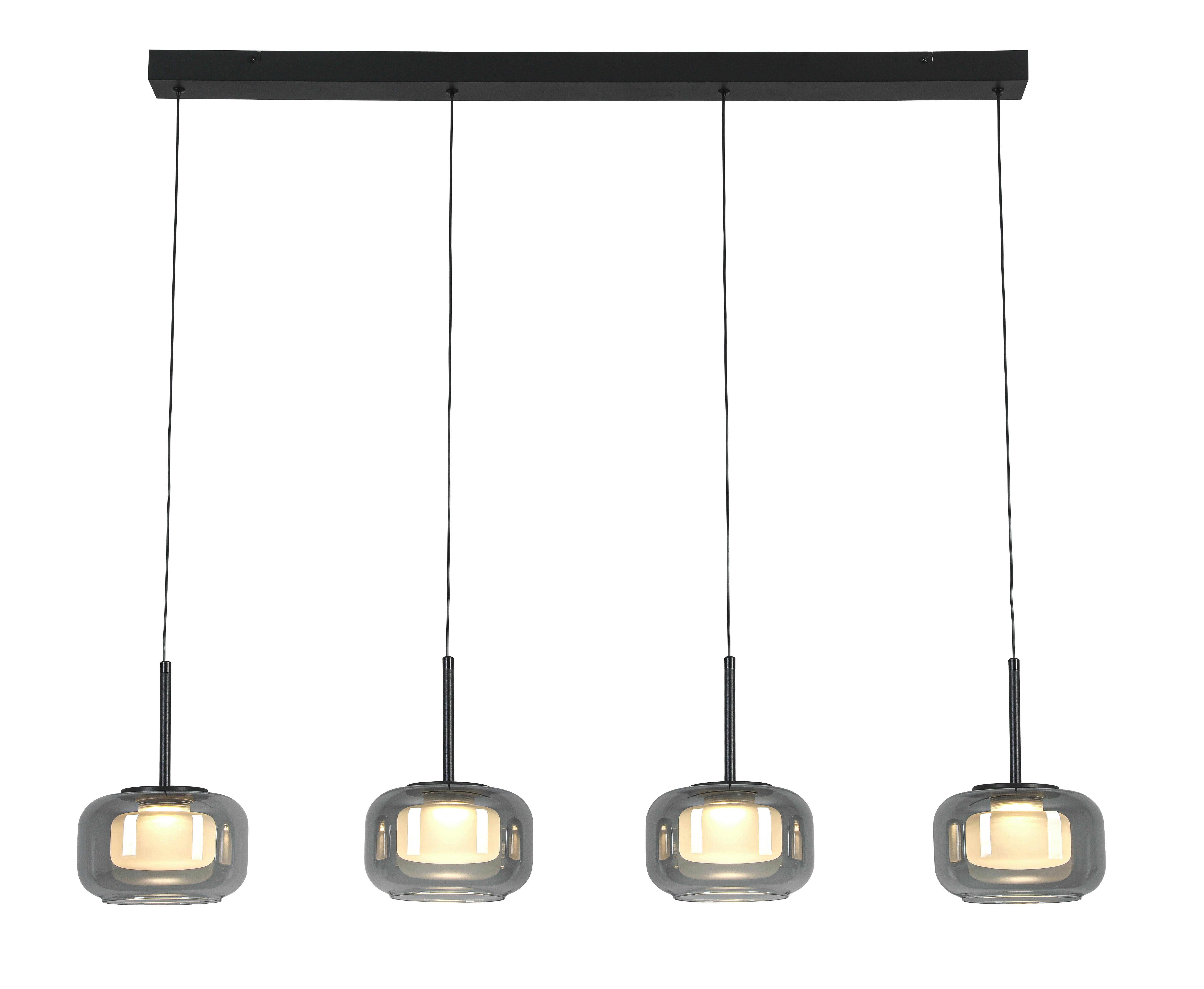 SUSPENSION LED KALTI - Transparent/noir, MODERN, métal/matière synthétique (110/18/120cm) - Mömax