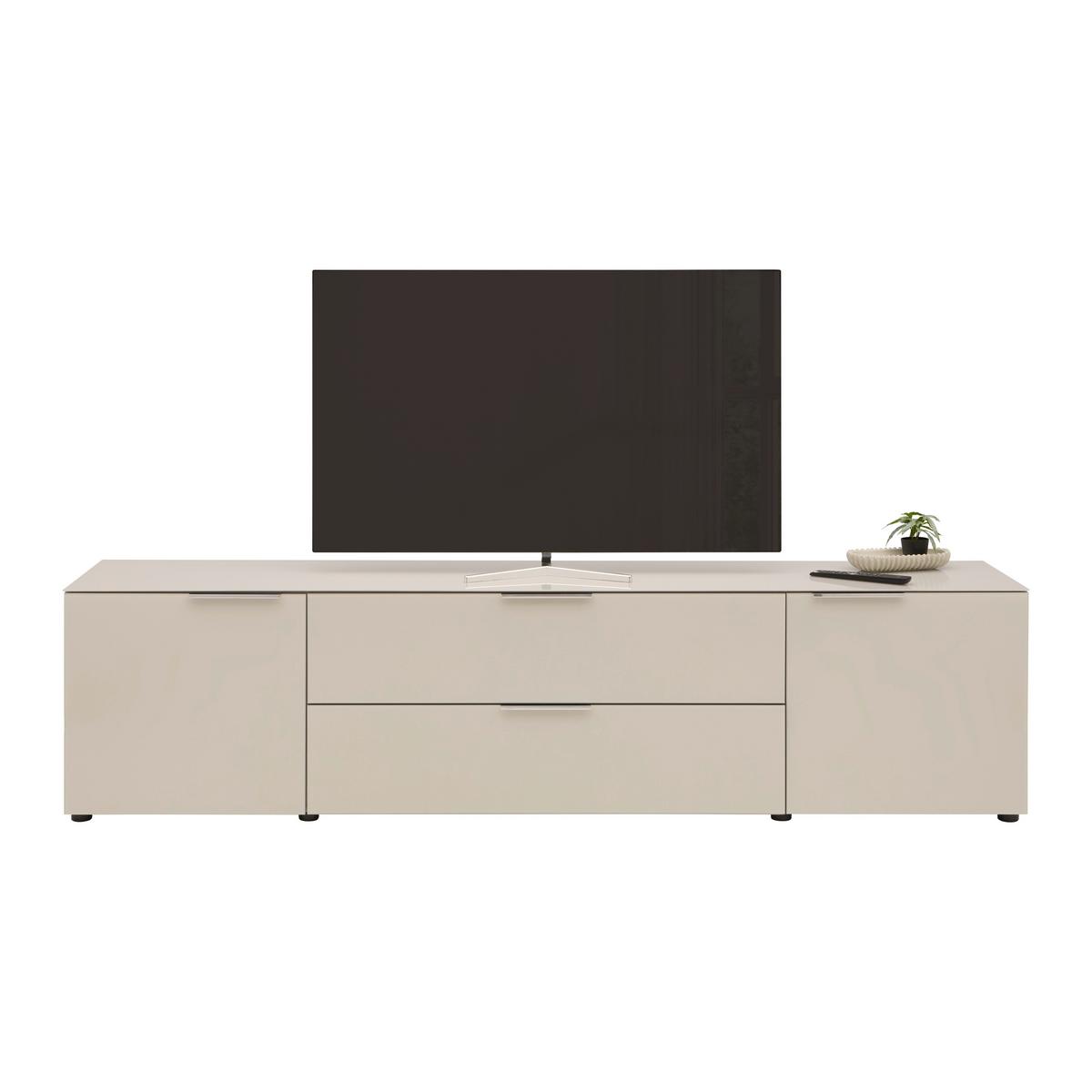 TV-Element Siena Kaschmir - Chromfarben/Kaschmir, MODERN, Glas/Holzwerkstoff (226/55/40cm) - Premium Living