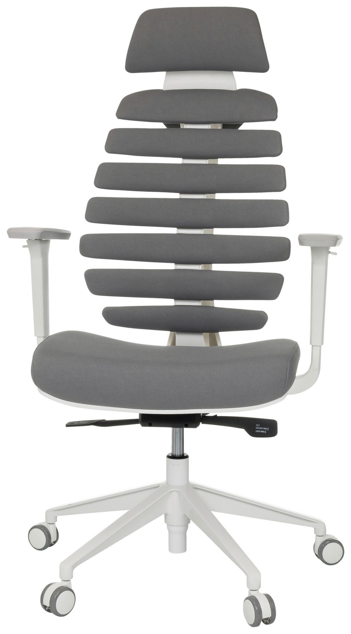Pisarniški Stol Ergo Line W, Siva - temno siva/bela, Moderno, umetna masa/tekstil (67/116 - 133/65cm) - MID.YOU