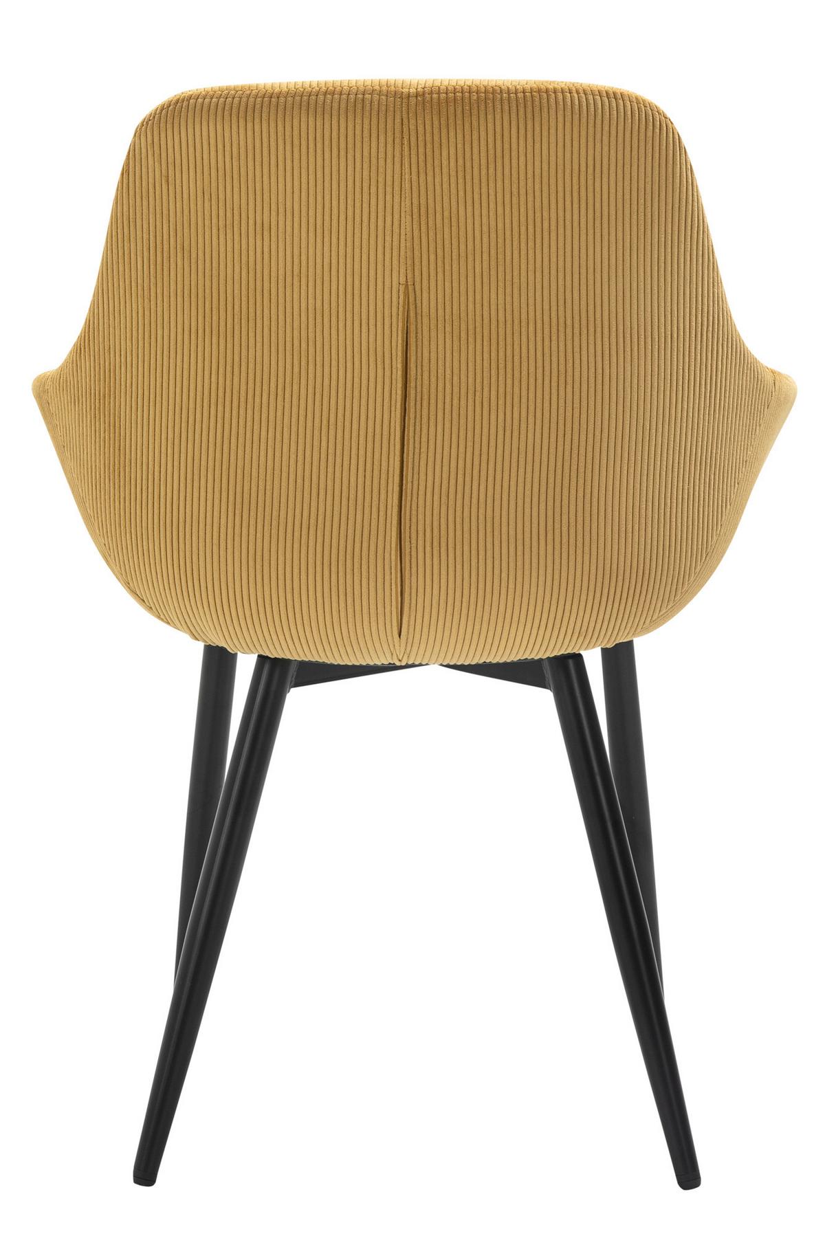 Set Naslanjačev Cord, Zlata, 2-Delni - zlate barve/črna, Moderno, kovina/tekstil (64/86/59cm) - Livetastic