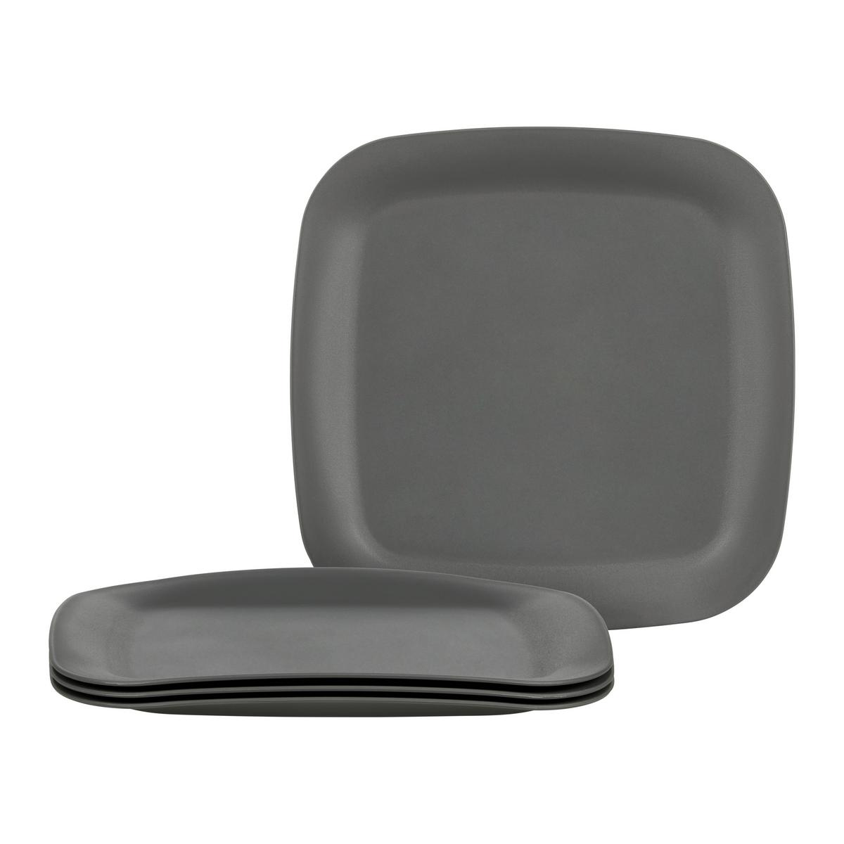 Tellerset BBQ in Grau 4-teilig - Grau, Konventionell, Kunststoff - Modern Living