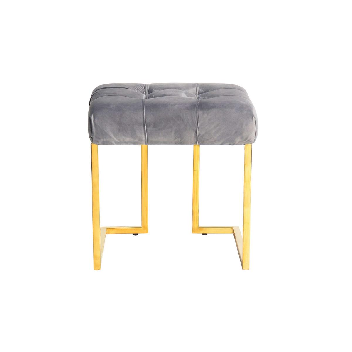 HOCKER RARE 100 - Goldfarben/Grau, Design, Textil/Metall (48/48/48cm) - Kayoom