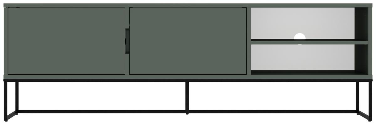 KOMODA NISKA LIPP - LOMOCO - - czarny/ciemnozielony, Design, materiał drewnopochodny/metal (176/57/43cm) - Lomoco