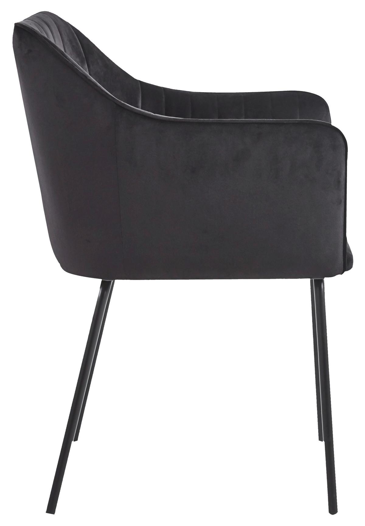 ARMLEHNSTUHL VALIA - Anthrazit/Schwarz, Design, Holzwerkstoff/Textil (48,5cm) - MID.YOU