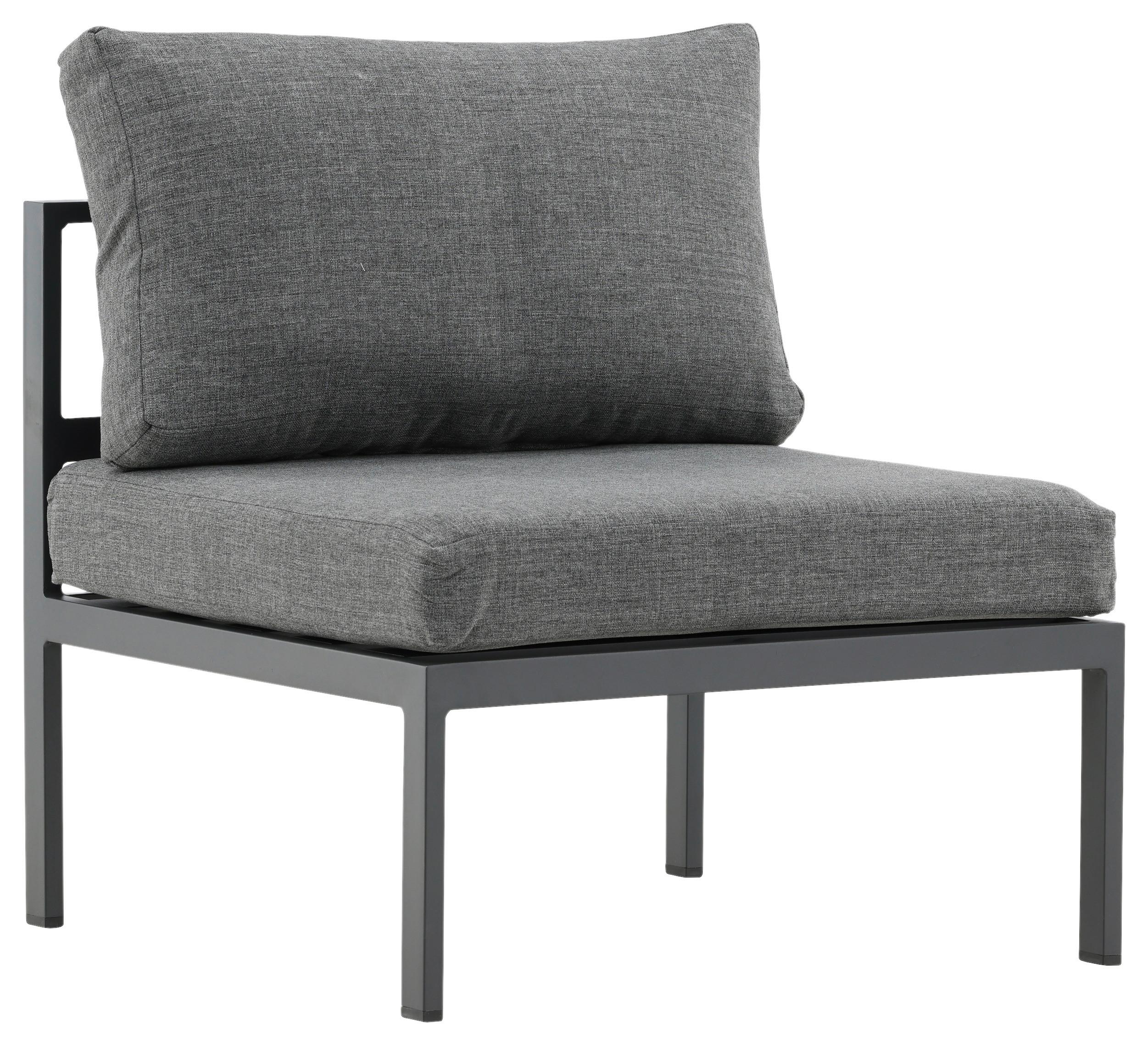 Loungesessel Copacabana Grau, Schwarz - Schwarz/Grau, KONVENTIONELL, Metall (70/65/74cm) - Gardenson