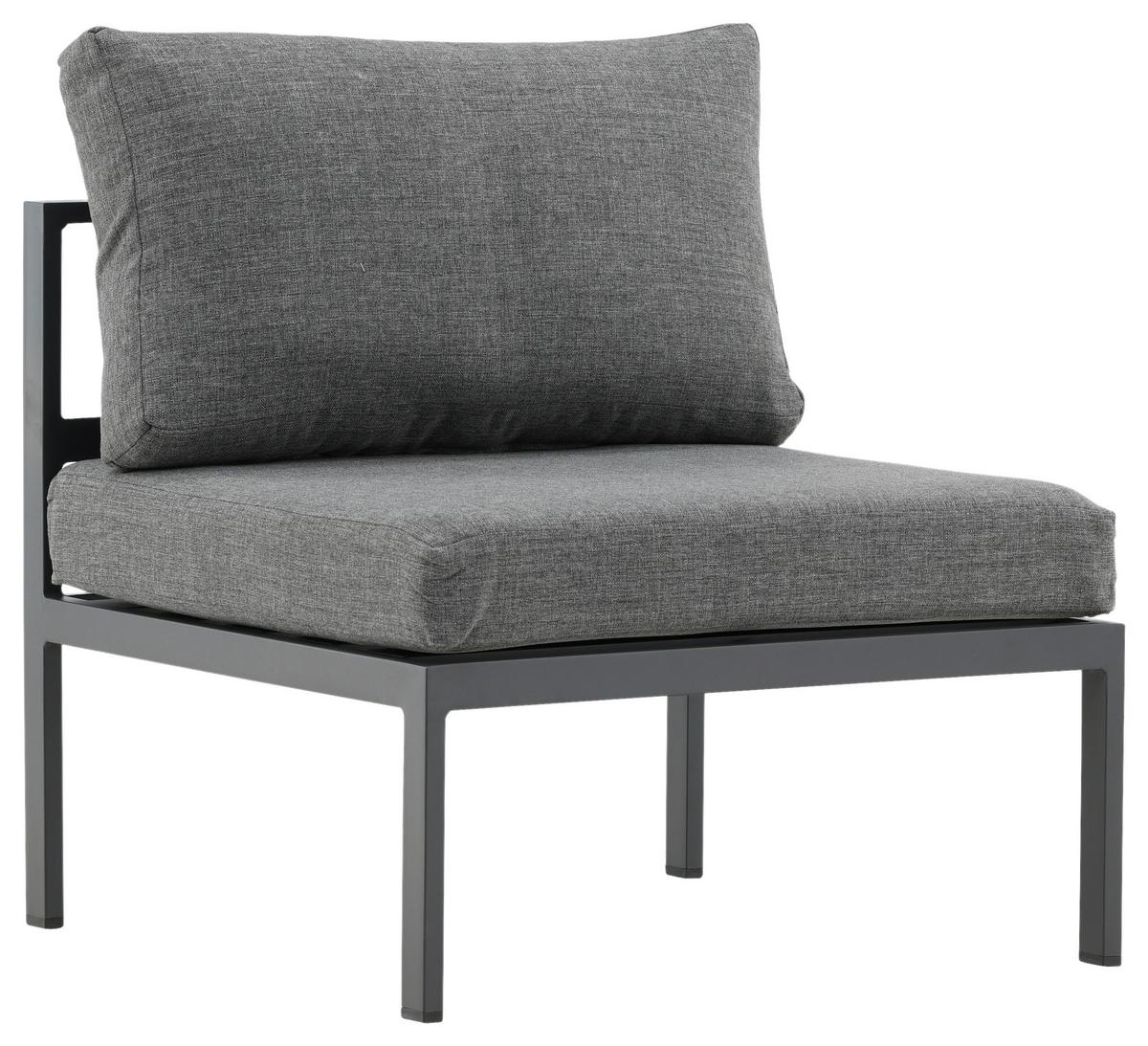 Loungesessel Copacabana Grau, Schwarz - Schwarz/Grau, KONVENTIONELL, Metall (70/65/74cm) - Gardenson