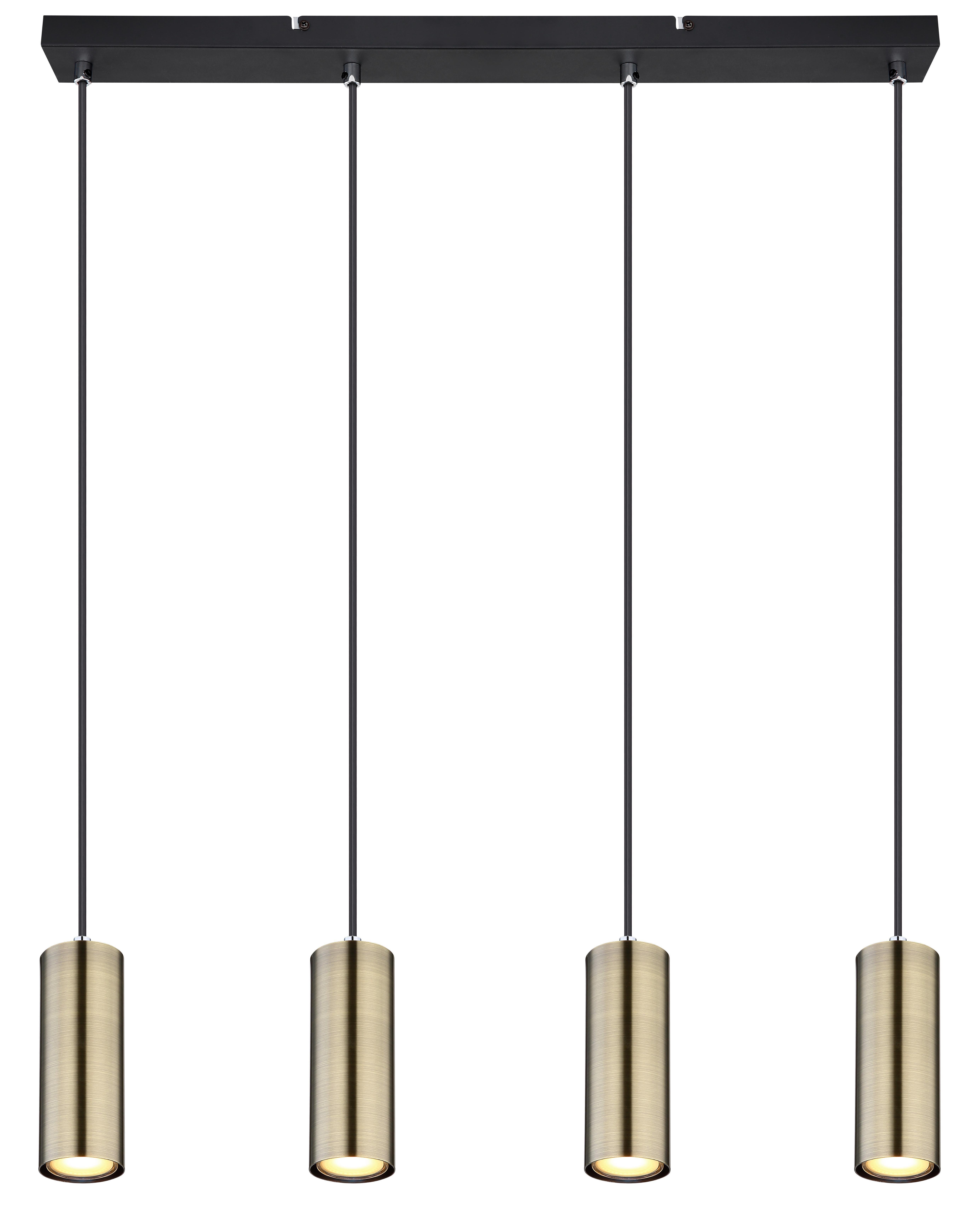 Viseča Svetilka Robby - črna/barve medenine, Design, kovina (65/6/120cm) - Globo