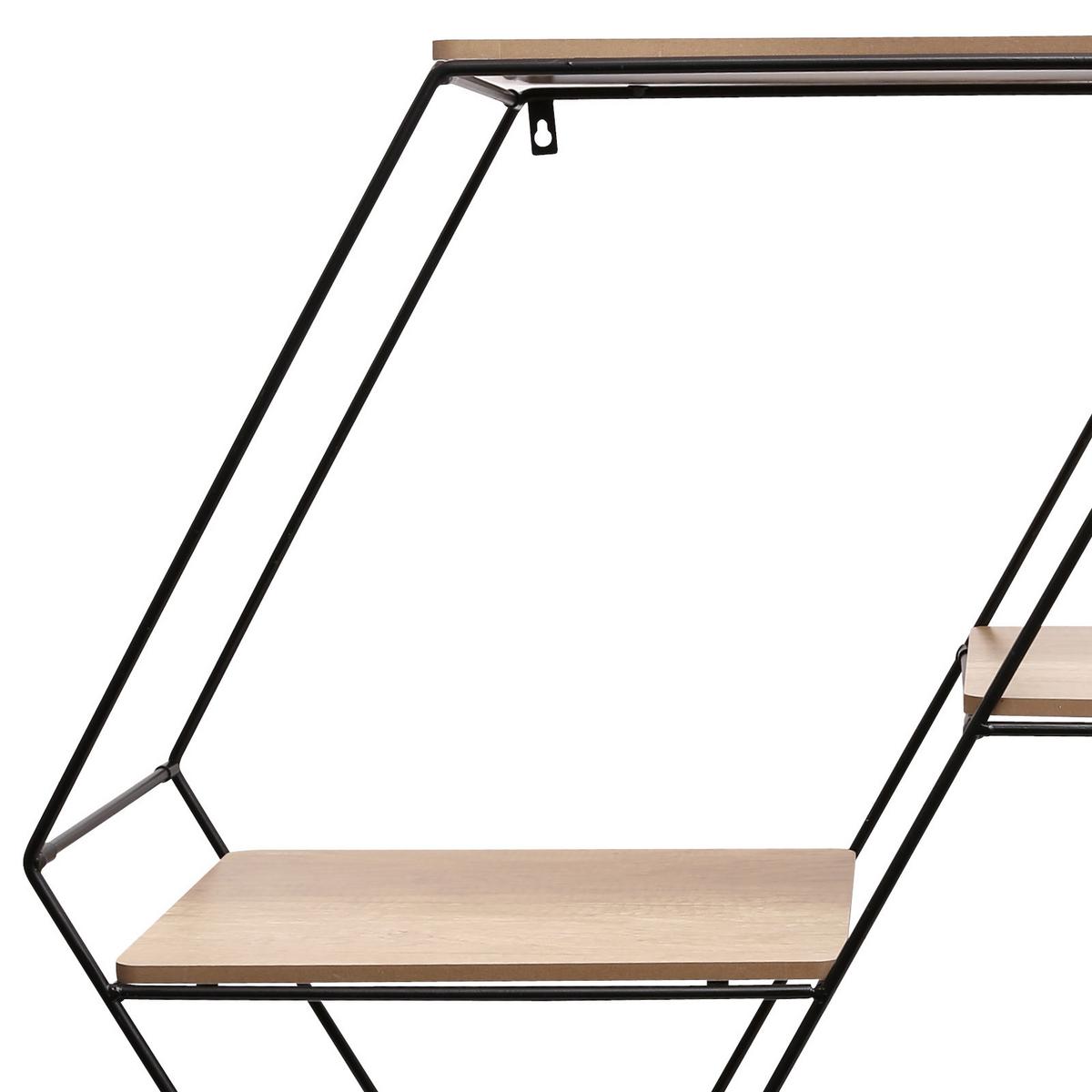 Etajeră Mailand 01 - culoare natur/negru, Modern, metal/material pe bază de lemn (75/85/30cm)
