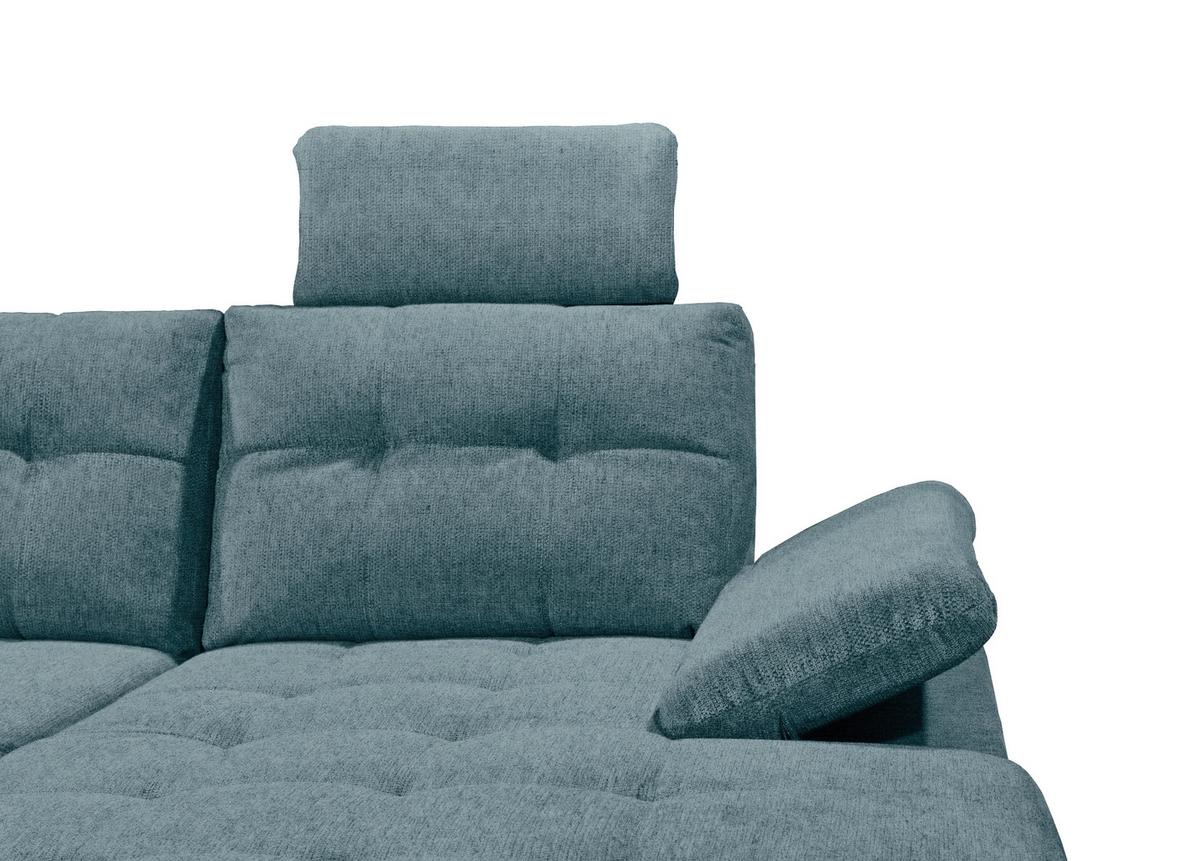 Wohnlandschaft Durban U ca. 218x324x170 cm Eisblau - Blau/Schwarz, KONVENTIONELL, Kunststoff/Textil (218/324/170cm) - MID.YOU