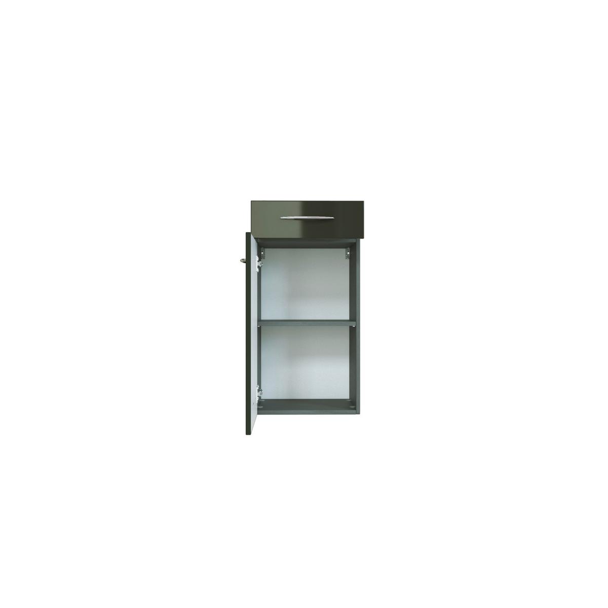 Unterschrank Florida in Graphitfarben - Chromfarben/Grau, MODERN, Holzwerkstoff/Metall (40/79/35cm)