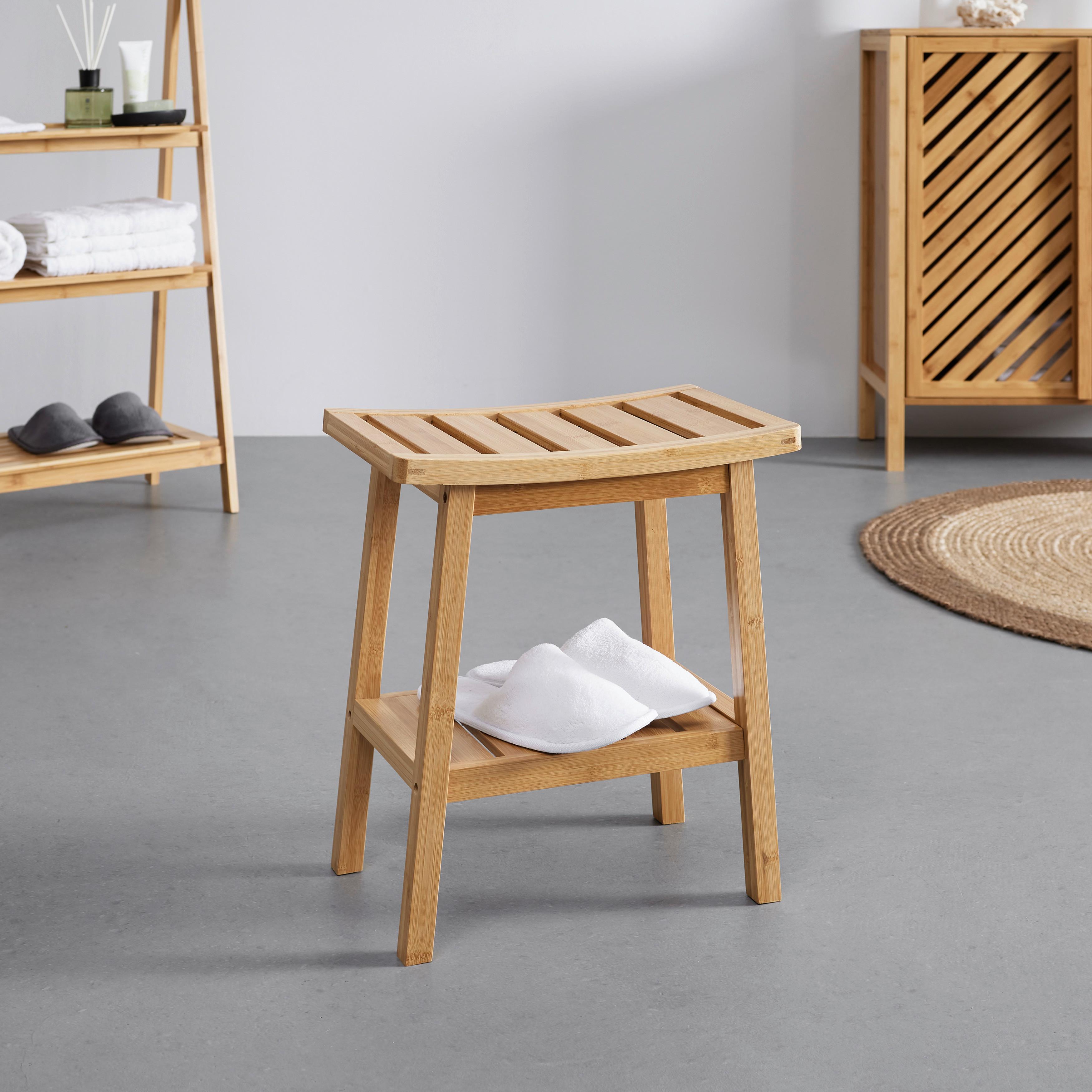 Hocker Bonny Naturfarben Bambus - Naturfarben, MODERN, Naturmaterialien (45/46/25cm) - Bessagi Home