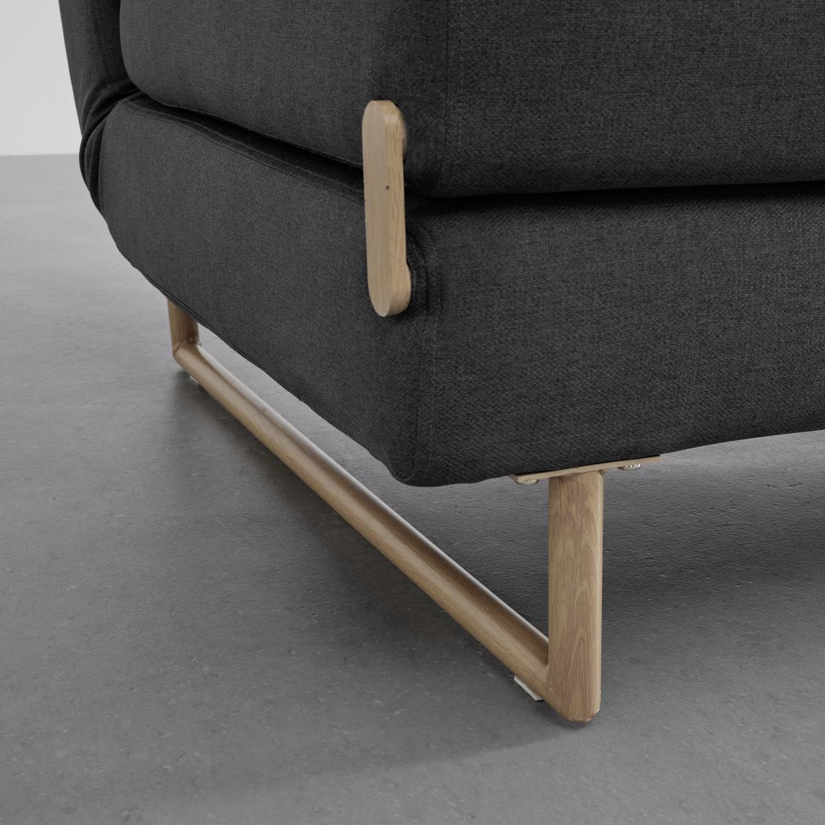 Schlafsessel dunkelgrau, "Malic" - Dunkelgrau/Eichefarben, Modern, Textil/Metall (80/84/90cm) - Bessagi Home