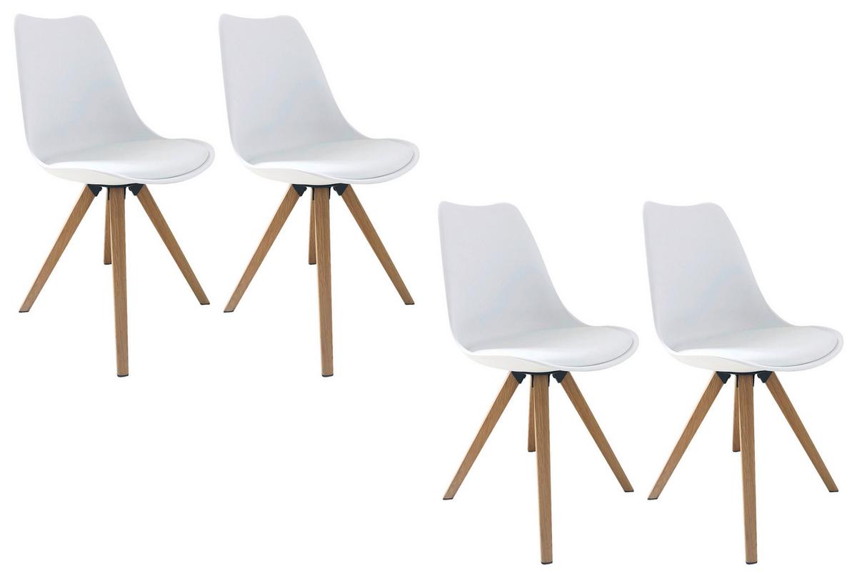 TISCHGRUPPE KIRA - Eichefarben/Weiß, MODERN, Holzwerkstoff/Textil - MID.YOU