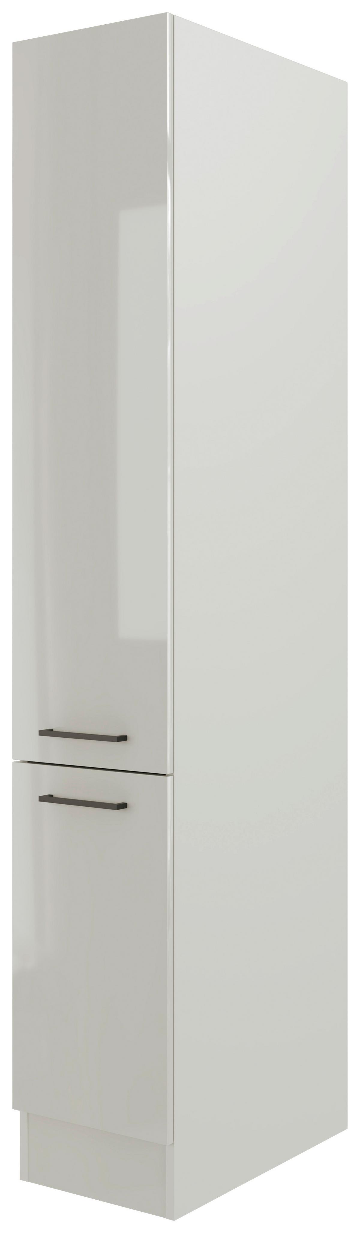 Apothekerschrank in Lichtgrau glänzend - Schwarz/Grau, MODERN, Holzwerkstoff/Metall (30/200/57cm) - FlexWell