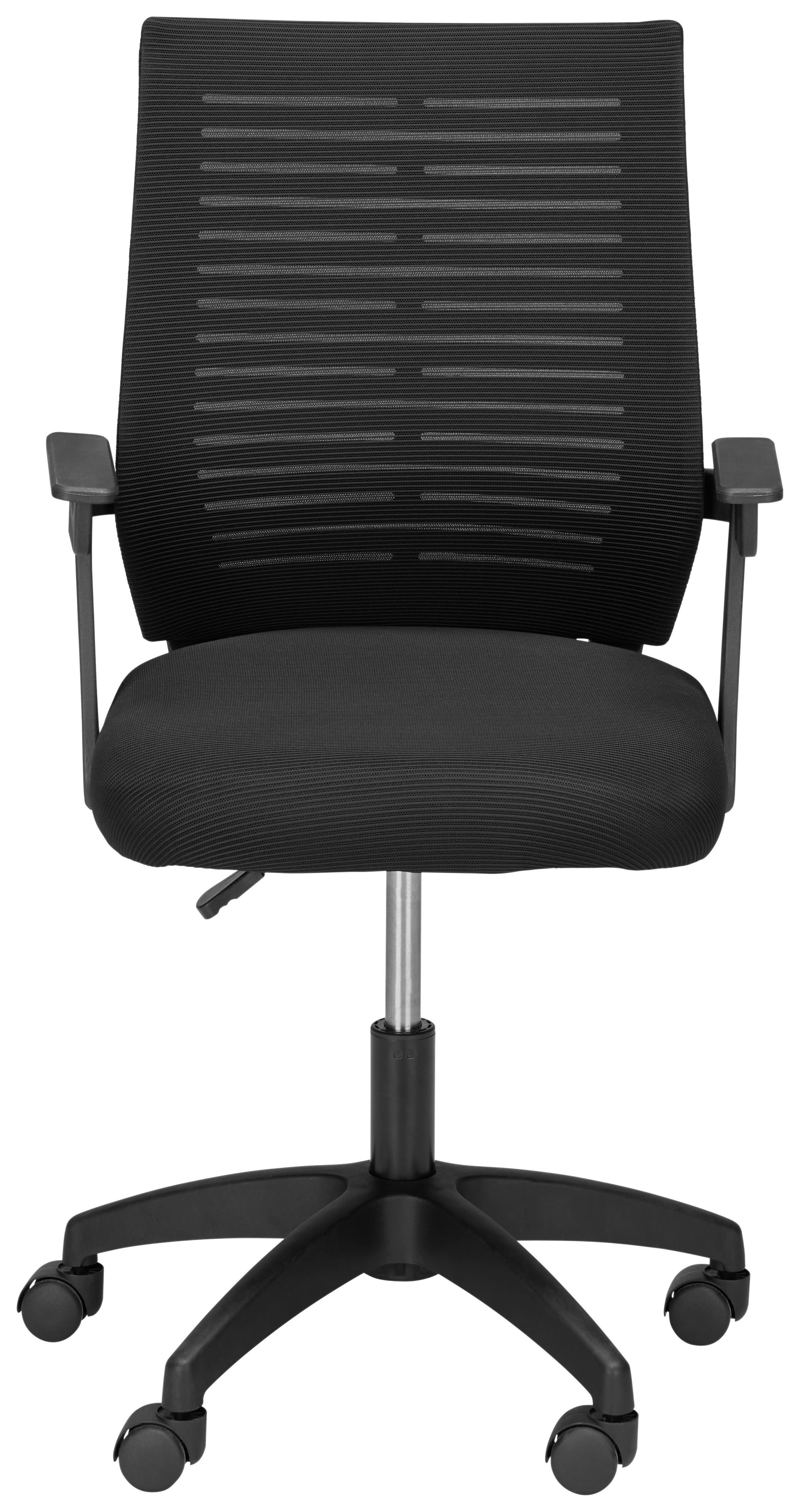 SNURRSTOL ARIANA -EXKLUSIV- - svart, Modern, metall/trämaterial (56/90-100/58cm) - Mömax