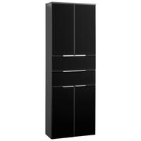 Hochschrank Kara anthrazit - Anthrazit/Silberfarben, MODERN, Glas/Holzwerkstoff (64/180/39cm) - MID.YOU