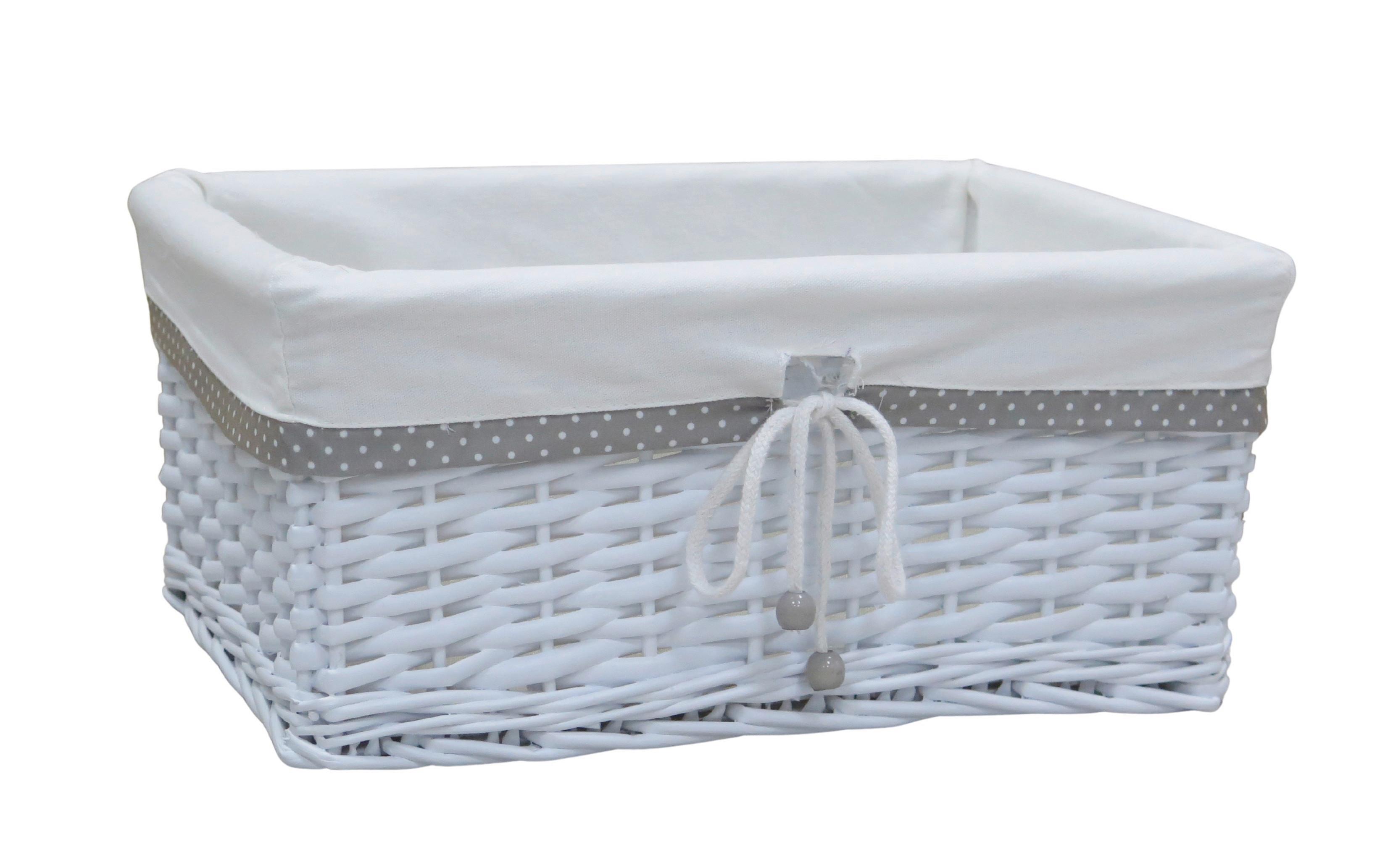 Coș Ruby L - alb, Konventionell, lemn/textil (40/18/30cm) - Mömax