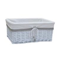 Coș Ruby L - alb, Konventionell, lemn/textil (40/18/30cm) - Mömax