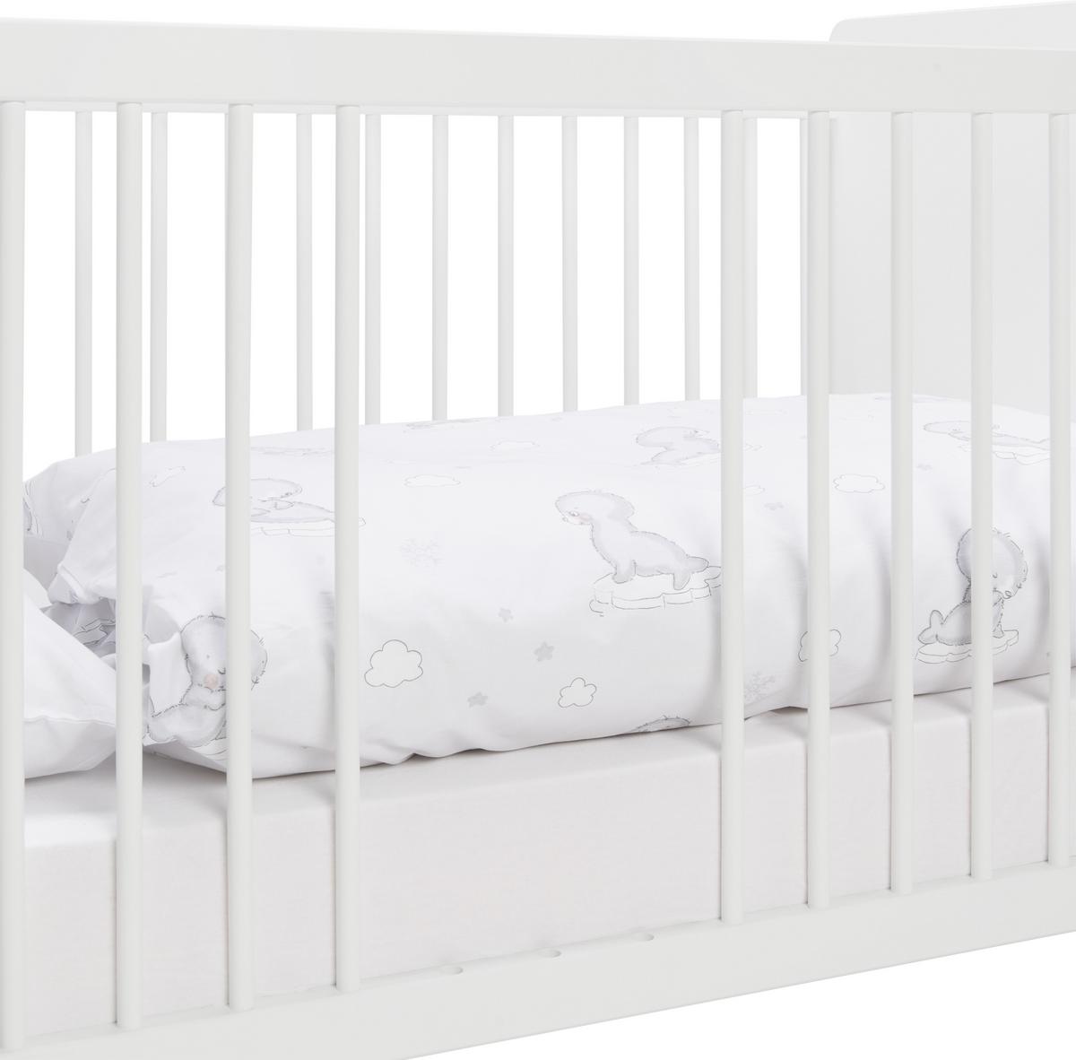 Gitterbett in Weiss ca. 70x140cm - Weiss, Modern, Holzwerkstoff (204,4/95/75cm) - Premium Living