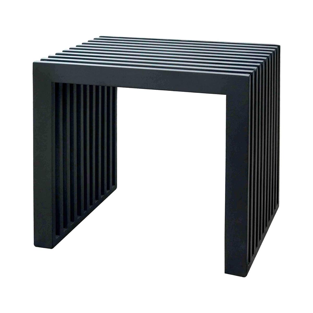 Hocker RIB ca. 45x43x35 cm - Schwarz, KONVENTIONELL, Holz (45/43/35cm) - MID.YOU