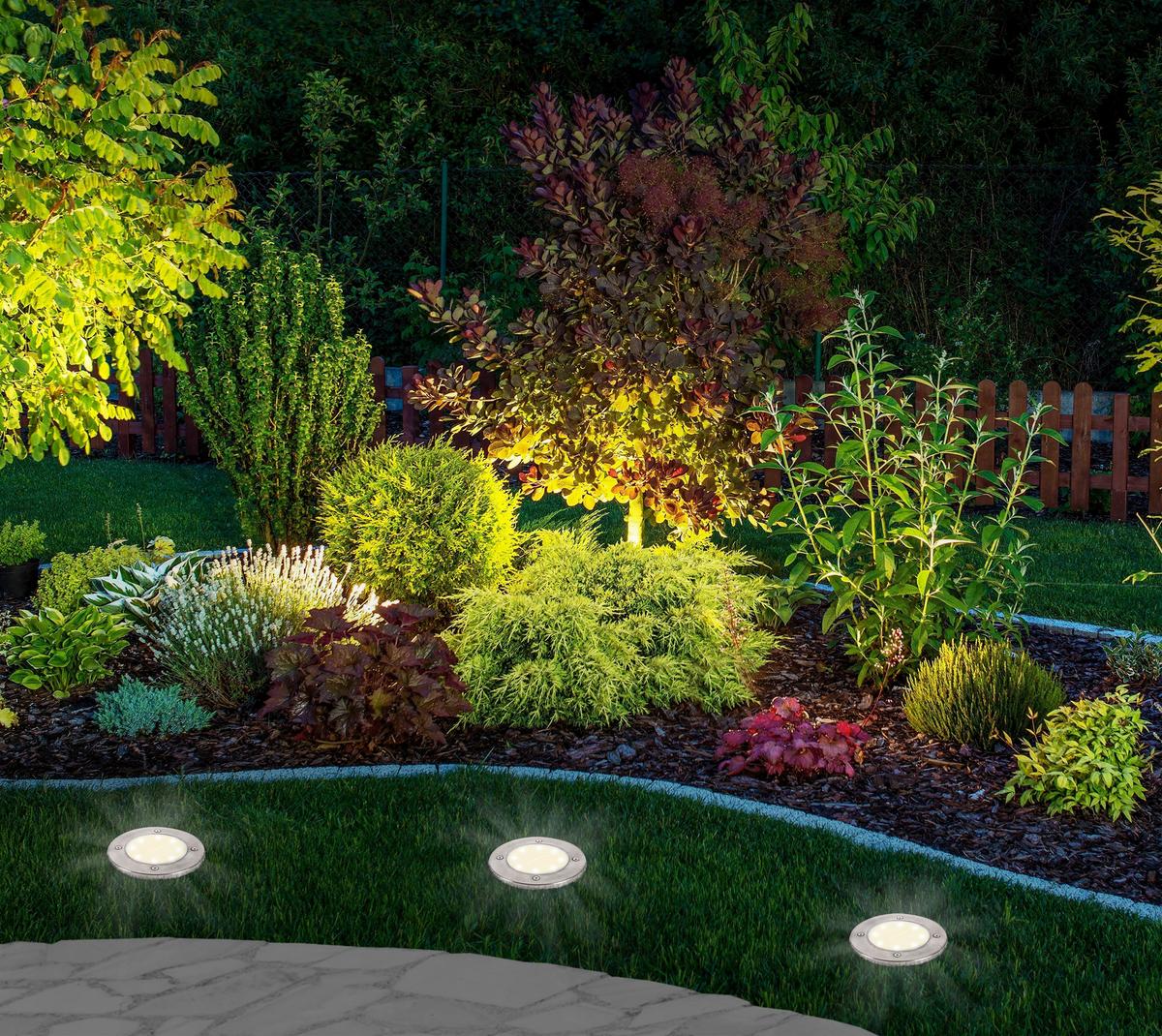 Solarleuchtenset Boden-Erdspieß, 6-teilig - Edelstahlfarben, Basics, Kunststoff/Metall (11,5/11,5/14cm) - Näve