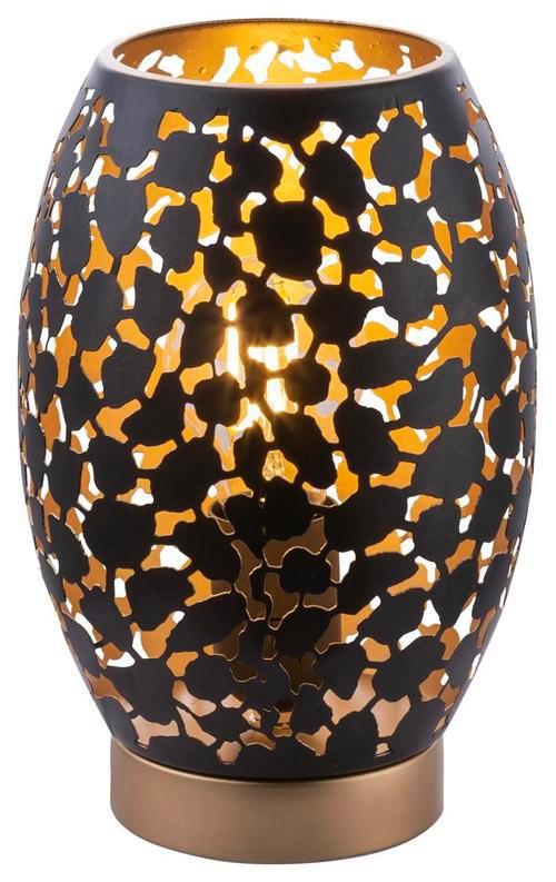 Tischleuchte Narri max. 40 Watt - Goldfarben/Schwarz, Basics, Metall (15/23cm) - Globo