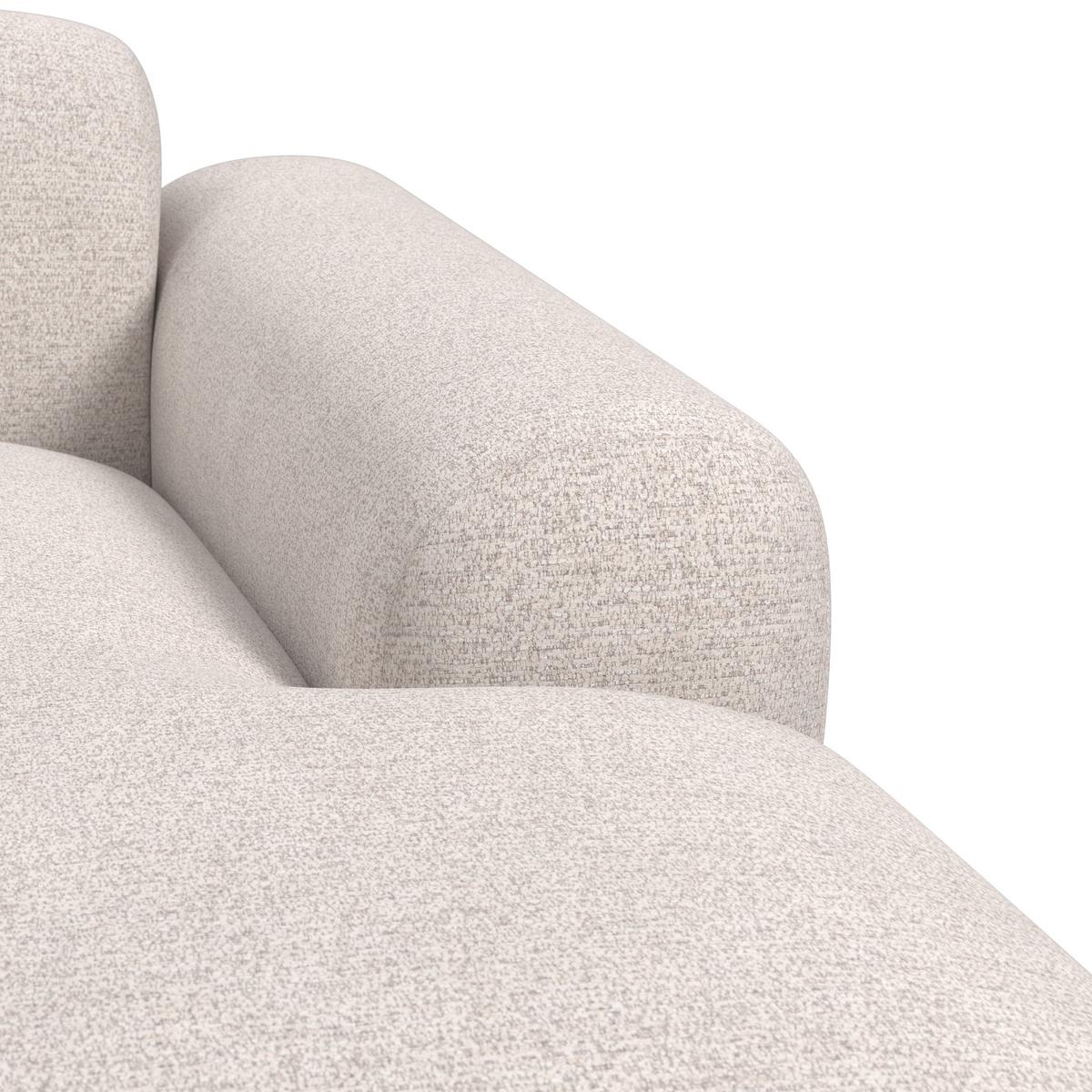 Wohnlandschaft Marlo Chenille Creme - Creme/Schwarz, MODERN, Holz/Kunststoff (263/66/162cm) - Bessagi Home