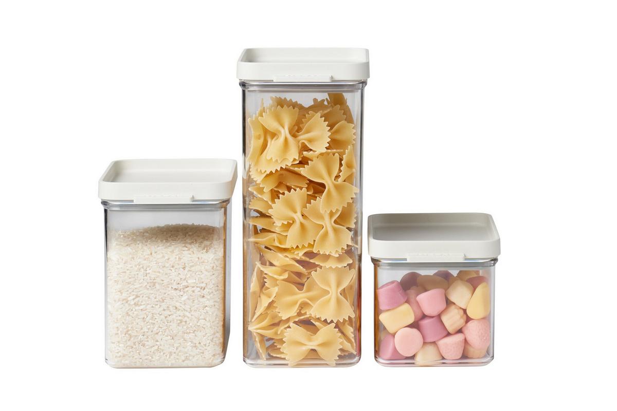 ZESTAW POJEMNIKÓW KUCHENNYCH 106400032500 MEPAL - biały/przejrzysty, Basics, tworzywo sztuczne (19/14,9/22cm) - Mepal