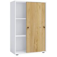 Arhivska Omara Lona Xl, Bela, Barva Hrasta - bela/medeni hrast, Design, leseni material (70/110/39cm) - MID.YOU