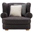 Big Sessel in Grau - Dunkelgrau/Eichefarben, MODERN, Holz/Textil (123/95/46/145cm) - Premium Living