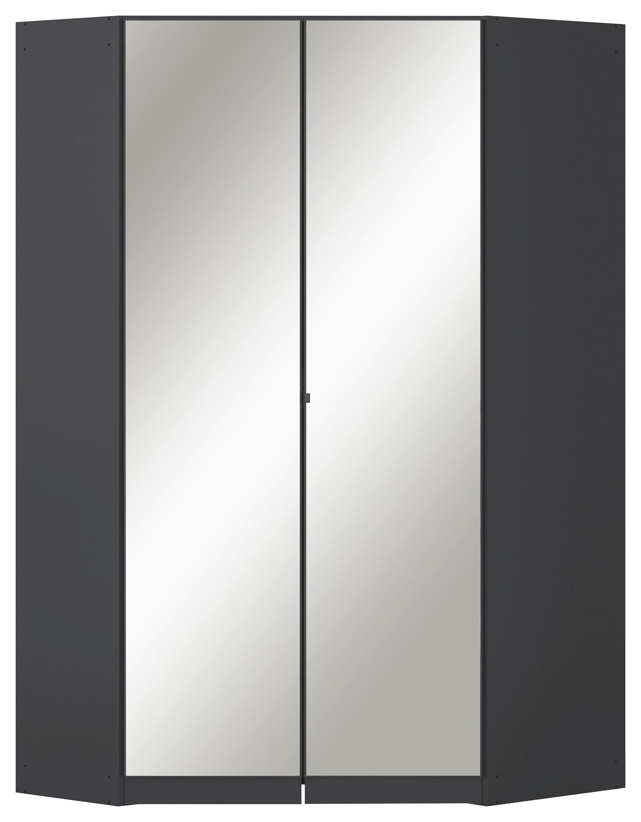 Eckleiderschrank Costa Grau - Chromfarben/Grau, KONVENTIONELL, Holzwerkstoff (117/197/104cm)