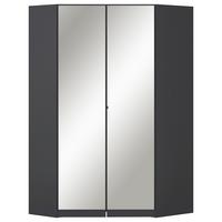 Eckleiderschrank Costa Grau - Chromfarben/Grau, KONVENTIONELL, Holzwerkstoff (117/197/104cm)
