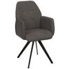 Armlehnstuhl in Dunkelgrau - Dunkelgrau/Schwarz, Modern, Textil/Metall (57/96,5/63cm) - Premium Living