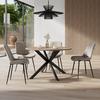 Tischgruppe Eolona Creme 5-tlg. - eukalyptusträ färg/svart, Modern, metall/trämaterial (120/76/120cm) - Bessagi Home
