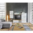 Wohnwand Weiß/Eichefarben - Klar/Chromfarben, MODERN, Glas/Holzwerkstoff (280/195/45cm) - MODERN LIVING