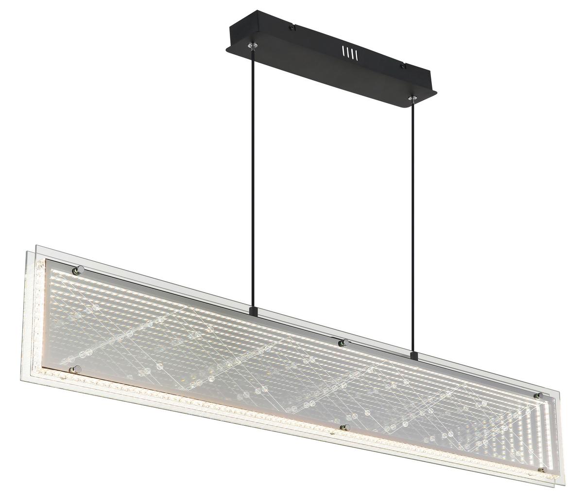 Led Viseća Svjetiljka Mirrora - prozirno/boje kroma, Design, staklo/metal (113/8/120cm) - Globo