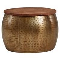 Klubska Miza Wohnling - zlate barve, Moderno, kovina/les (60/60/40cm) - MID.YOU