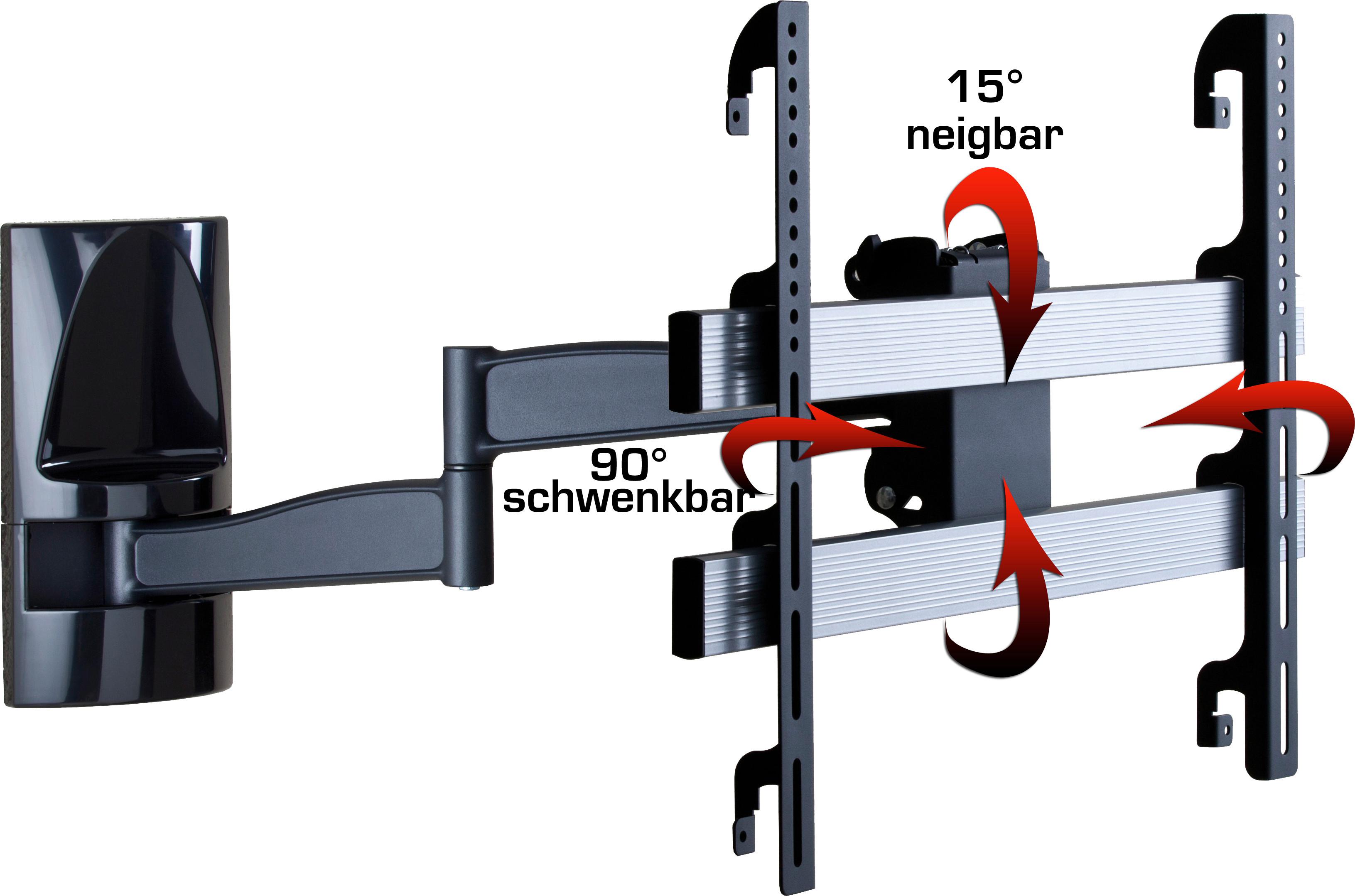 TV-Wandhalter WS 300 ca. 65x48 cm Schwarz - Schwarz, KONVENTIONELL, Metall (65/48/67cm) - MID.YOU