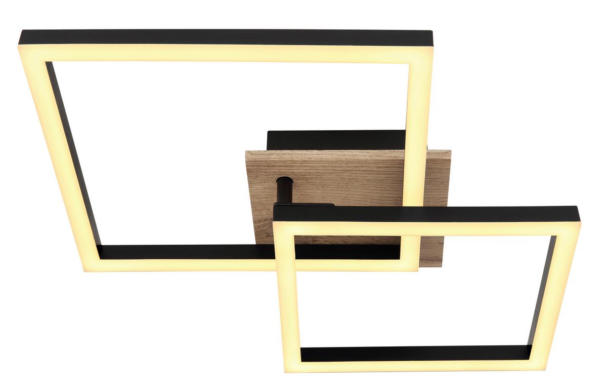Led-deckenleuchte 67284-18 Bossy - Weiss/Dunkelbraun, Natur, Holzwerkstoff/Kunststoff (53/38/9cm) - Globo