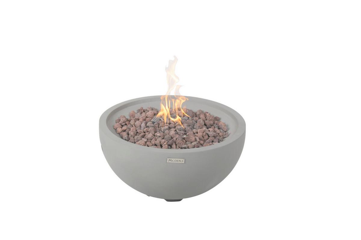 Feuerstelle Nantucket Hellgrau - Hellgrau, KONVENTIONELL, Stein/Metall (67/67/35cm) - Gardenson