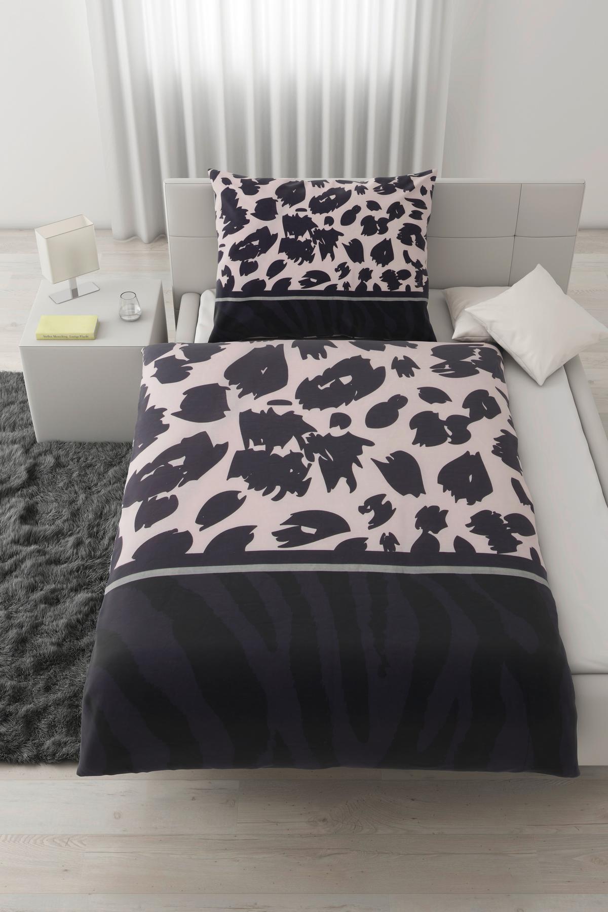 Ágyneműhuzat-garnitúra Sabba - világosszürke/fekete, Lifestyle, textil (140/200cm) - Modern Living