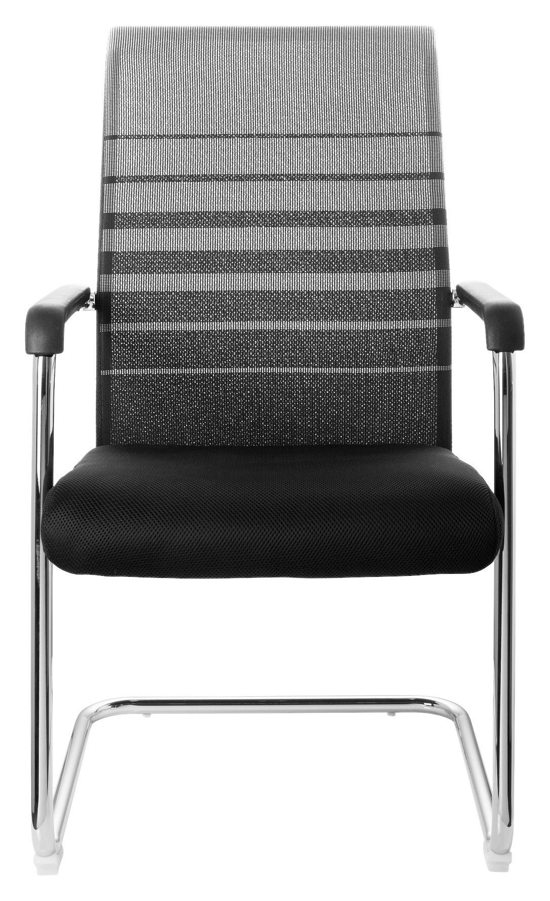 Konferenčni Stol Falcone V, Črna, Siva - barve kroma/siva, Moderno, kovina/tekstil (57/104/55cm) - MID.YOU