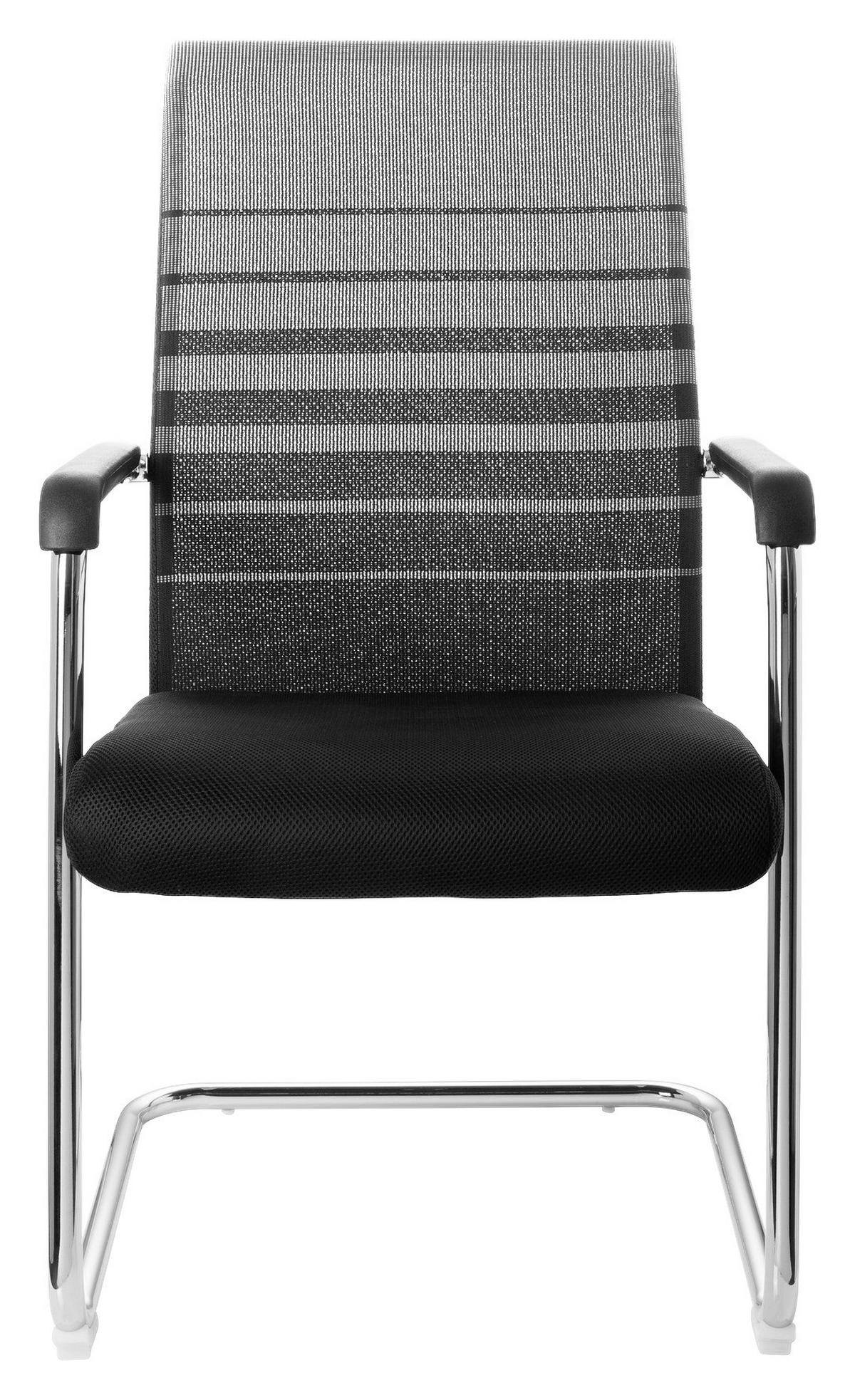 Konferenčni Stol Falcone V, Črna, Siva - barve kroma/siva, Moderno, kovina/tekstil (57/104/55cm) - MID.YOU
