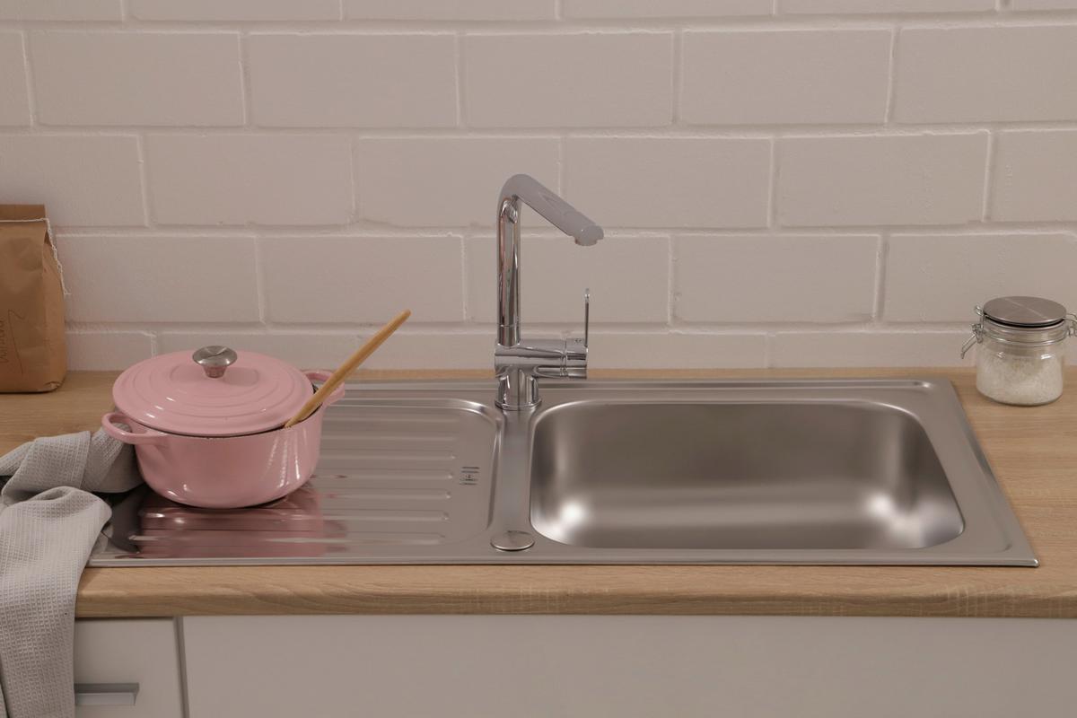 Pomivalno Korito Respekta, 100x50cm - barve nerjavečega jekla, Basics, kovina (100/17,5/50cm) - Respekta