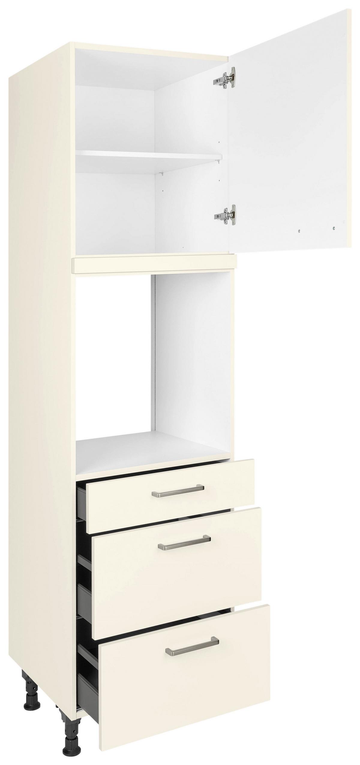 Geräteumbauschrank Touch Magnolie - Edelstahlfarben/Magnolie, MODERN, Holzwerkstoff/Metall (60/216,6/58cm) - Nobilia