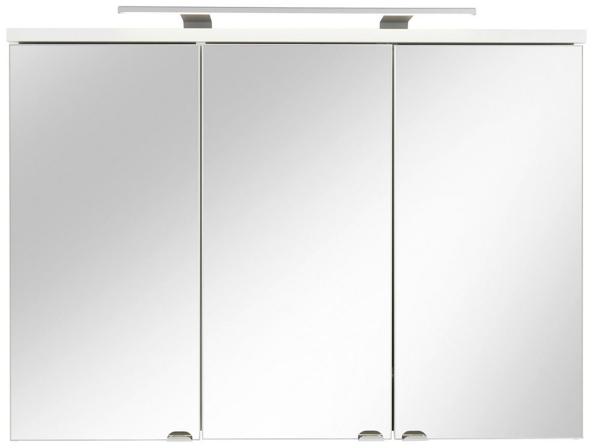 Spiegelschrank in Weiß - Klar/Chromfarben, MODERN, Glas/Holzwerkstoff (98/70/18cm) - Mömax