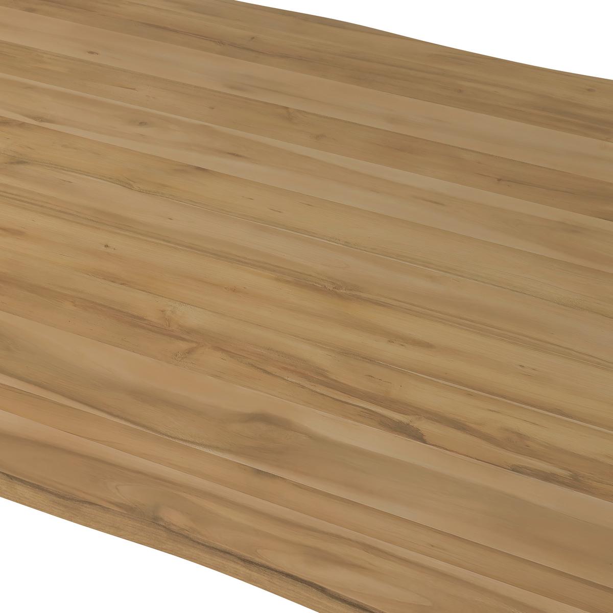 Esstisch Filo in Holz Akazie massiv ca. 160x90 cm - Schwarz/Akaziefarben, MODERN, Holz/Metall (160/90/76cm) - Bessagi Home